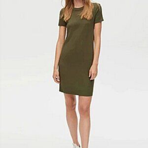(NEW) Michael Stars - Betty Cotton T-Shirt Dress- Olive Green, Sz  XS